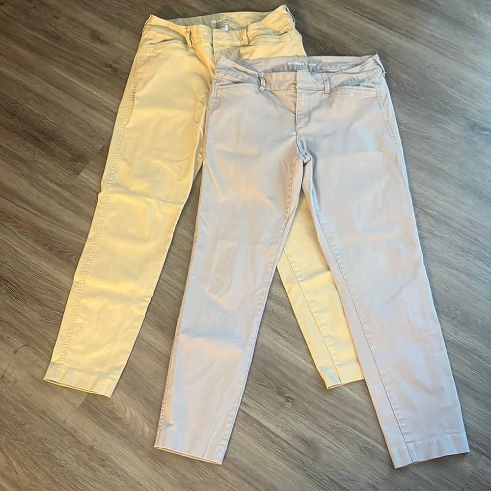 Two Pairs Cropped Khakis